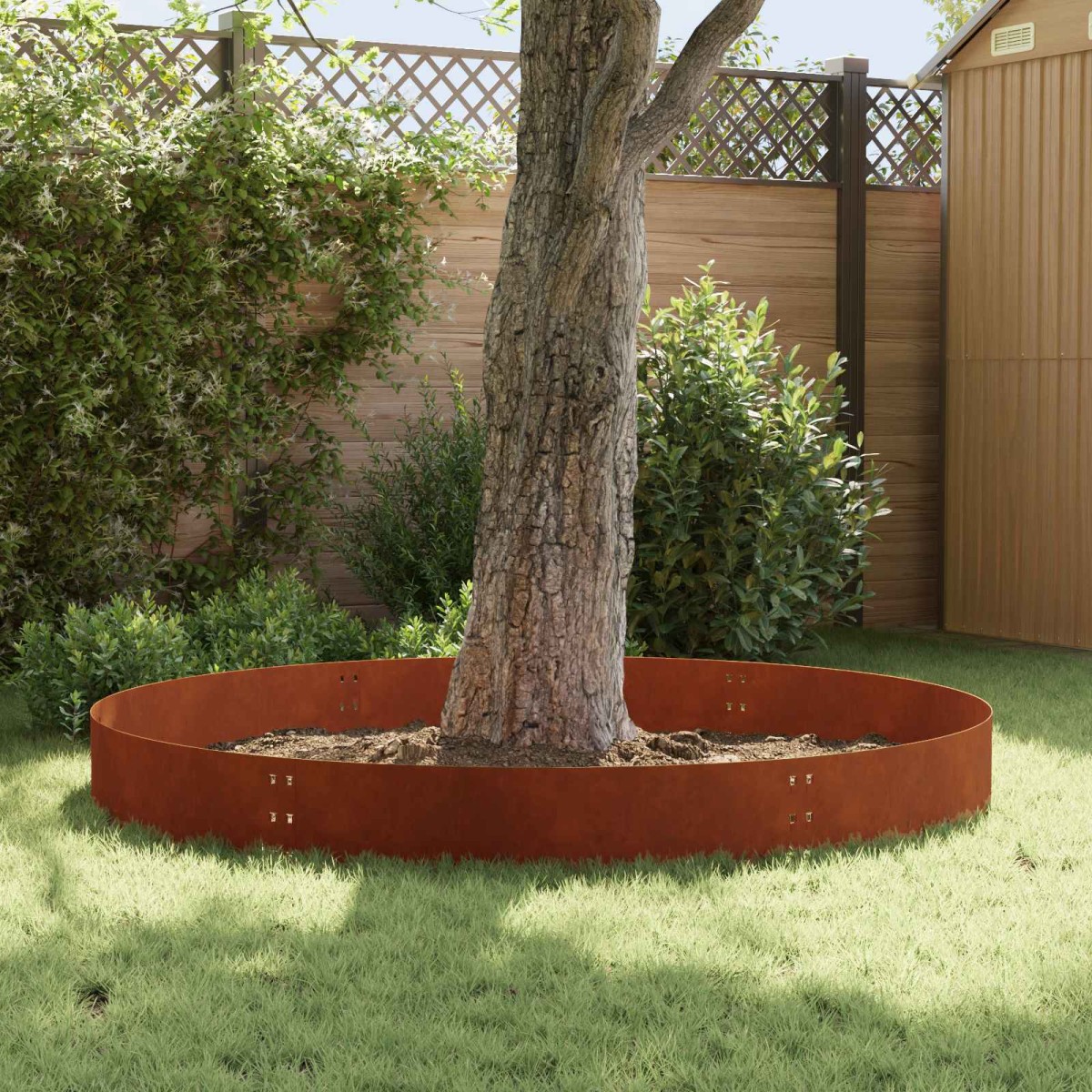 vidaXL Περίγραμμα γκαζόν 10 τμχ. 100 x 30 cm Ατσάλι Σκ rusty
