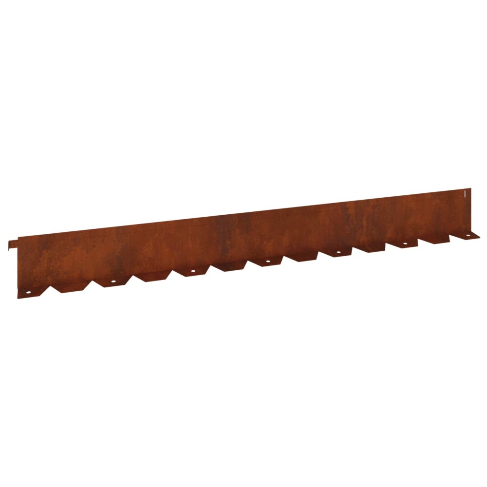 vidaXL Περίγραμμα γκαζόν 10 τμχ. 102 x 10 x 4 εκ. Ατσάλι Σκ rusty