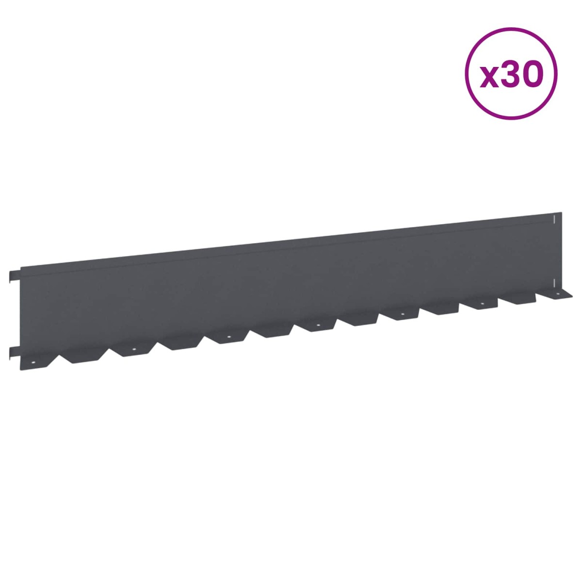vidaXL Περίγραμμα γκαζόν 30 τμχ. 102 x 15 x 4 εκ. Ατσάλι Ανθρακί