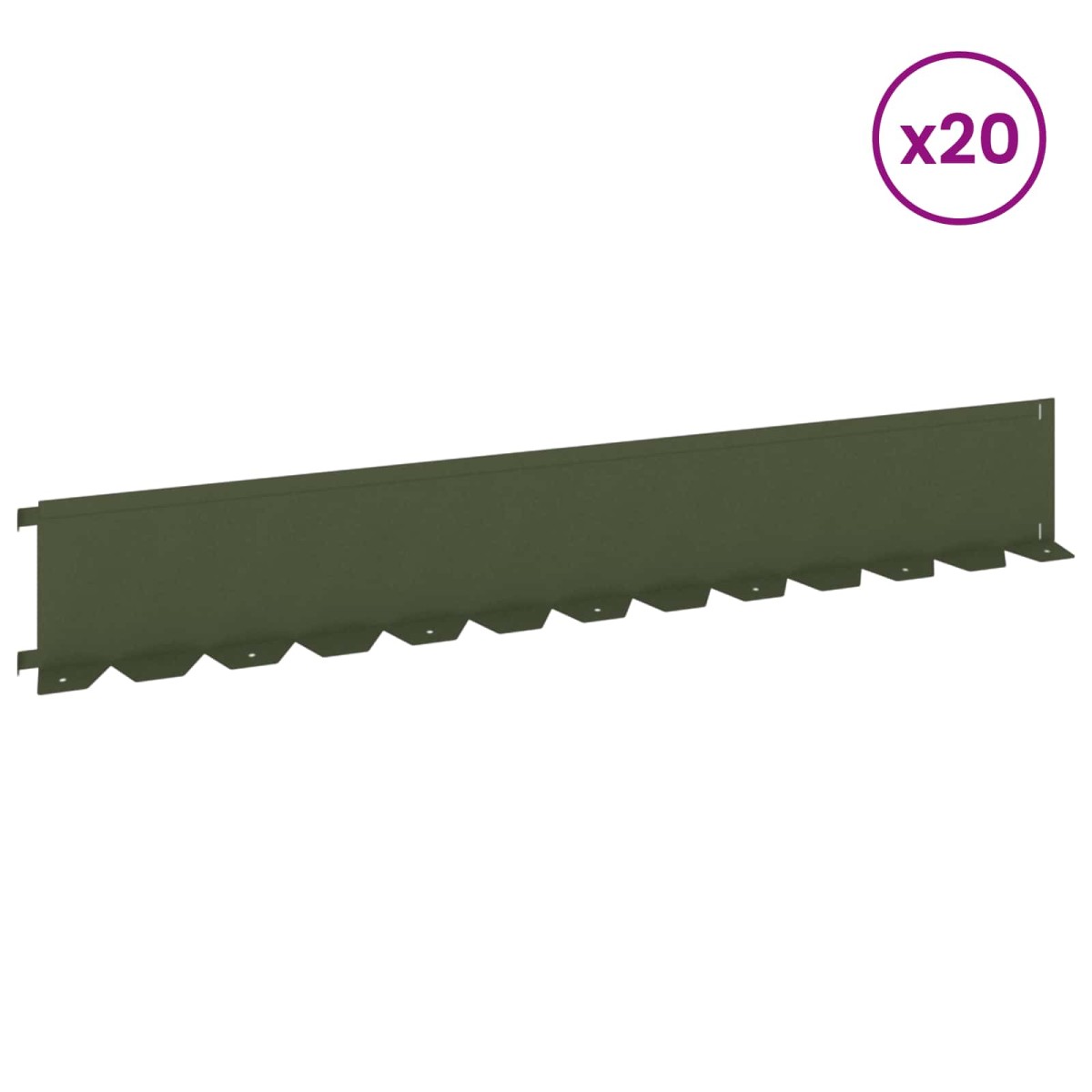 vidaXL Περίγραμμα γκαζόν 20 τμχ. 102 x 15 x 4 εκ. Ατσάλι Λαδί