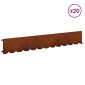 vidaXL Περίγραμμα γκαζόν 20 τμχ. 102 x 15 x 4 εκ. Ατσάλι Σκ rusty