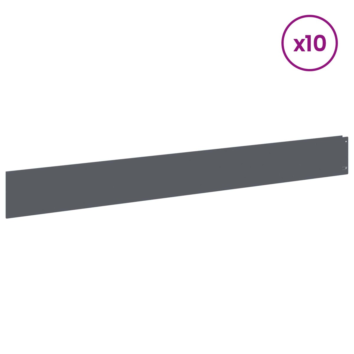 vidaXL Περίγραμμα γκαζόν 10 τμχ. 100 x 12 cm Ατσάλι Ανθρακί