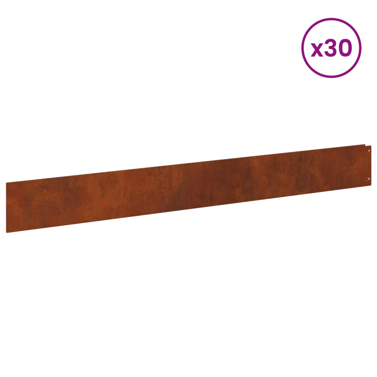 vidaXL Περίγραμμα γκαζόν 30 τμχ. 100 x 12 cm Ατσάλι Σκ rusty