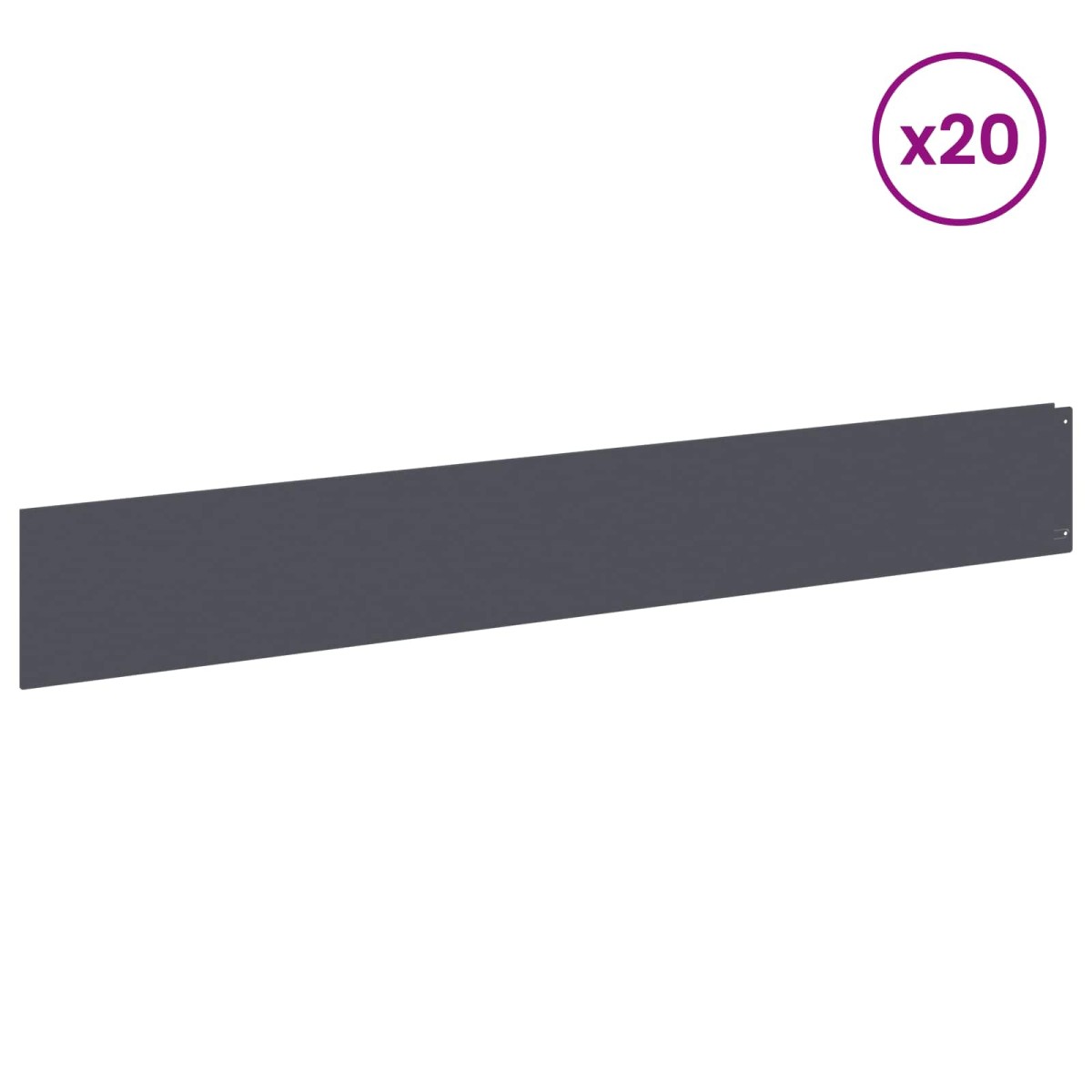 vidaXL Περίγραμμα γκαζόν 20 τμχ. 100 x 15 cm Ατσάλι Ανθρακί
