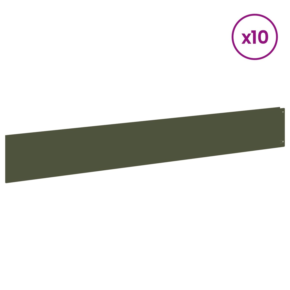 vidaXL Περίγραμμα γκαζόν 10 τμχ. 100 x 15 cm Ατσάλι Λαδί