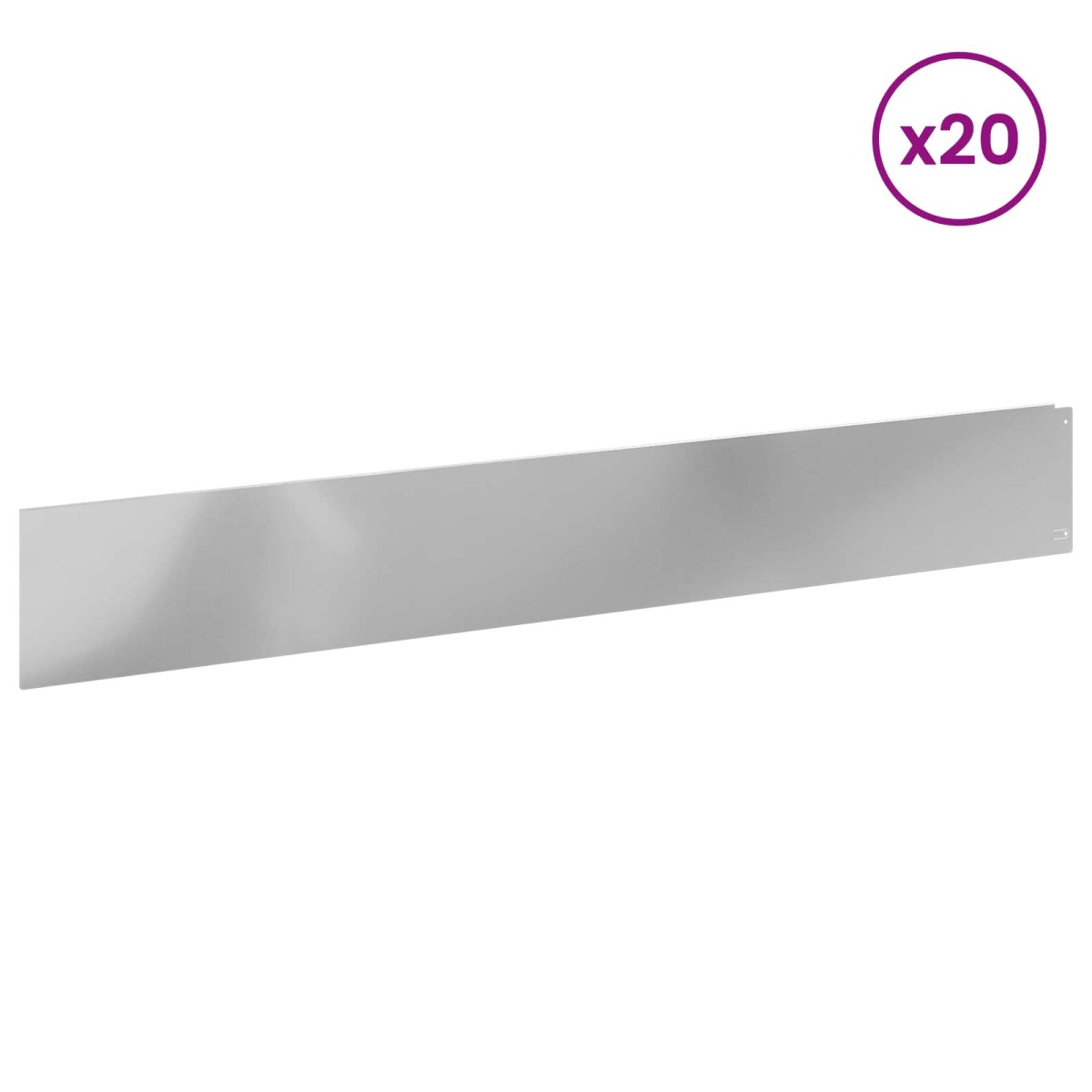 vidaXL Περίγραμμα γκαζόν 20 τμχ. 100 x 15 cm Ατσάλι Ασημί
