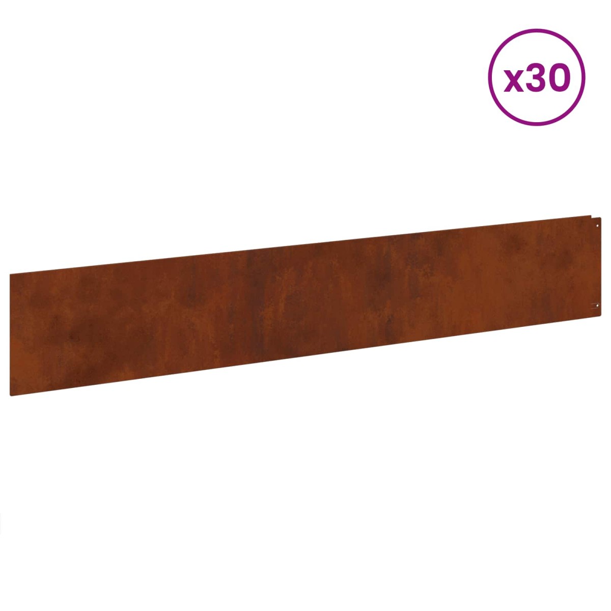 vidaXL Περίγραμμα γκαζόν 30 τμχ. 100 x 18 εκ Ατσάλι Σκ rusty