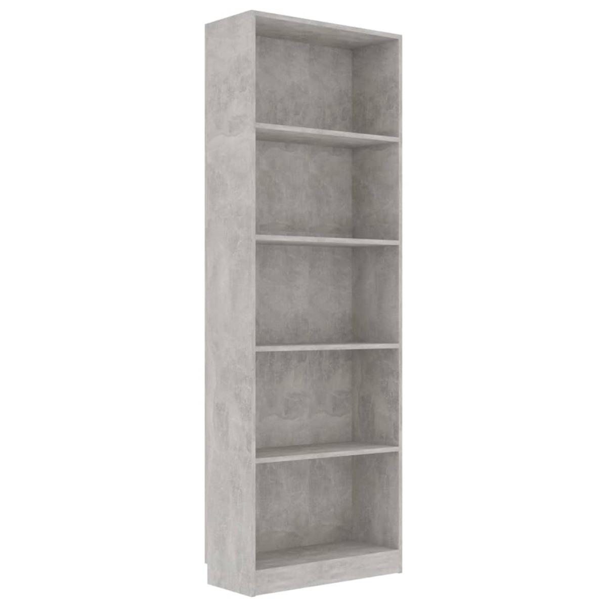 vidaXL Βιβλιοθήκη με 5 Ράφια Γκρι Σκυροδέμ. 60x24x175 εκ. Μοριοσανίδα