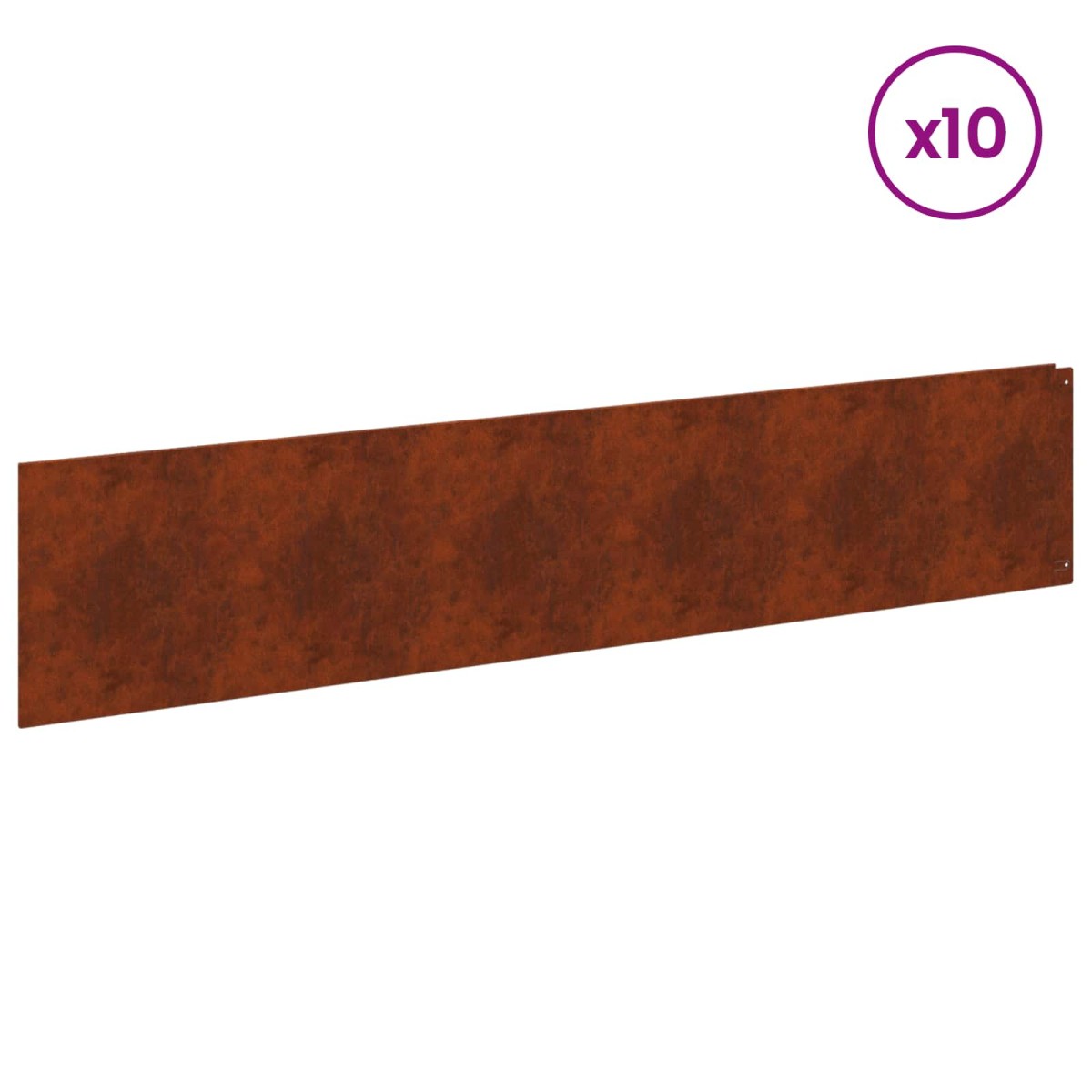 vidaXL Περίγραμμα γκαζόν 10 τμχ. 100 x 22 εκ Ατσάλι Σκ rusty