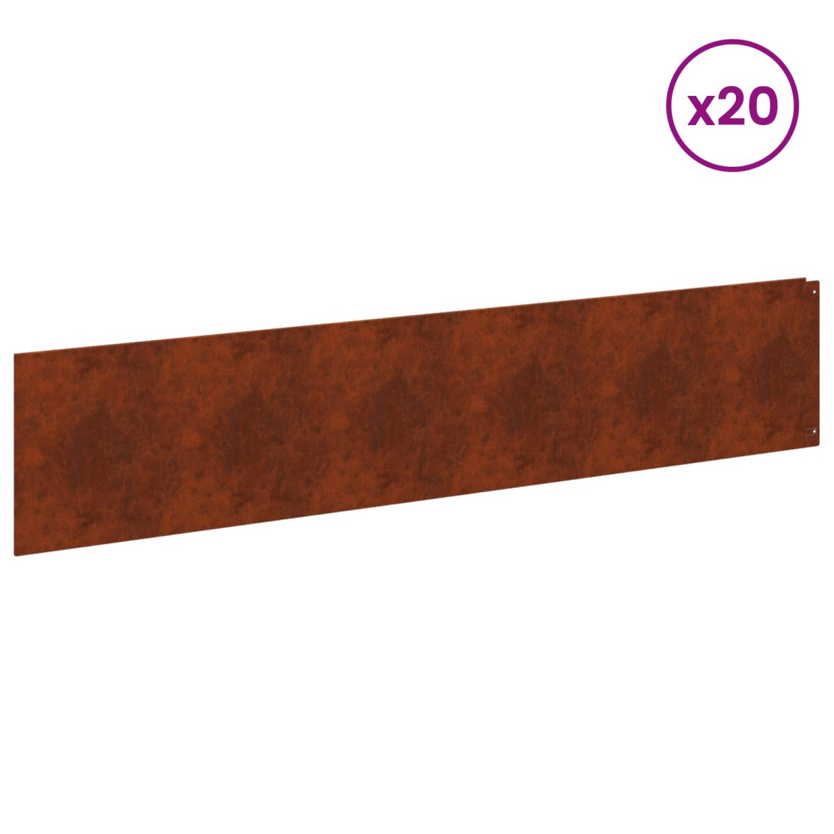 vidaXL Περίγραμμα γκαζόν 20 τμχ. 100 x 22 εκ Ατσάλι Σκ rusty