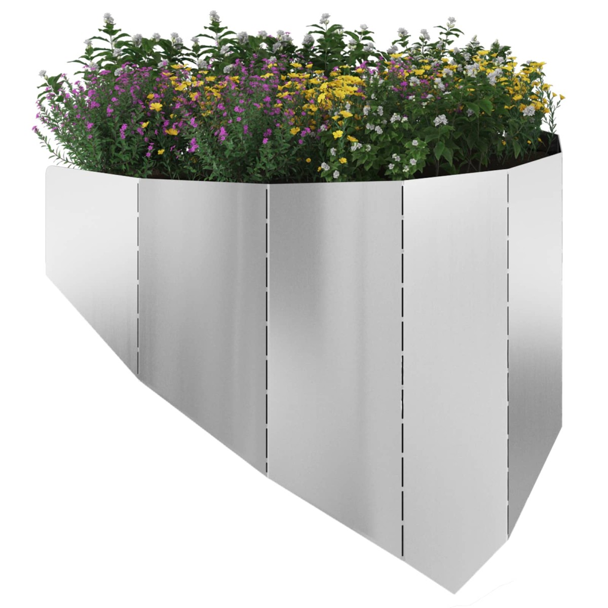 vidaXL Περίγραμμα γκαζόν 100 x 45 cm Ατσάλι Ασημί