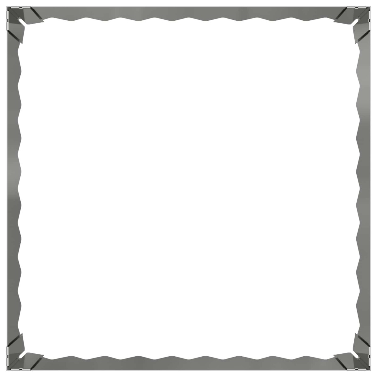 vidaXL Περίγραμμα γκαζόν 4 τμχ. 60 x 60 x 20 εκ Ατσάλι Ασημί