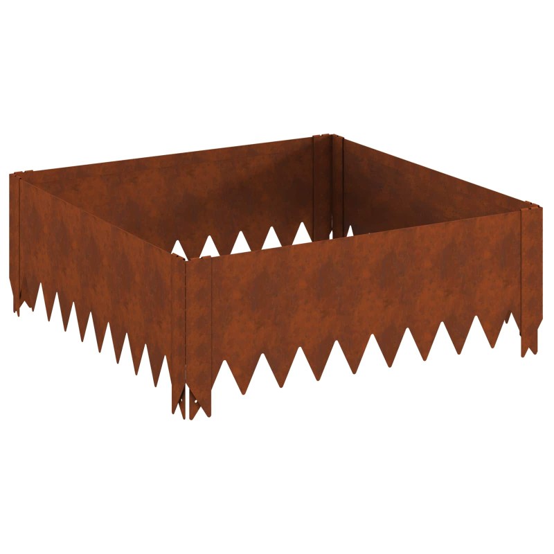 vidaXL Περίγραμμα γκαζόν 60 x 60 x 20 εκ Ατσάλι Σκ rusty
