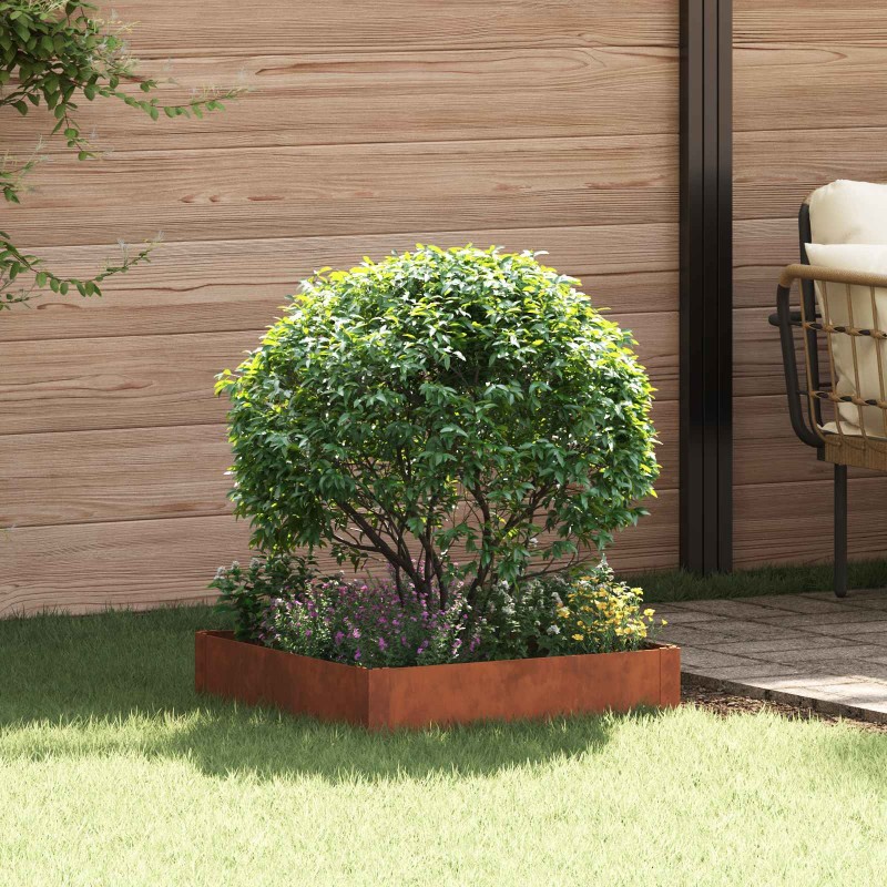 vidaXL Περίγραμμα γκαζόν 60 x 60 x 20 εκ Ατσάλι Σκ rusty
