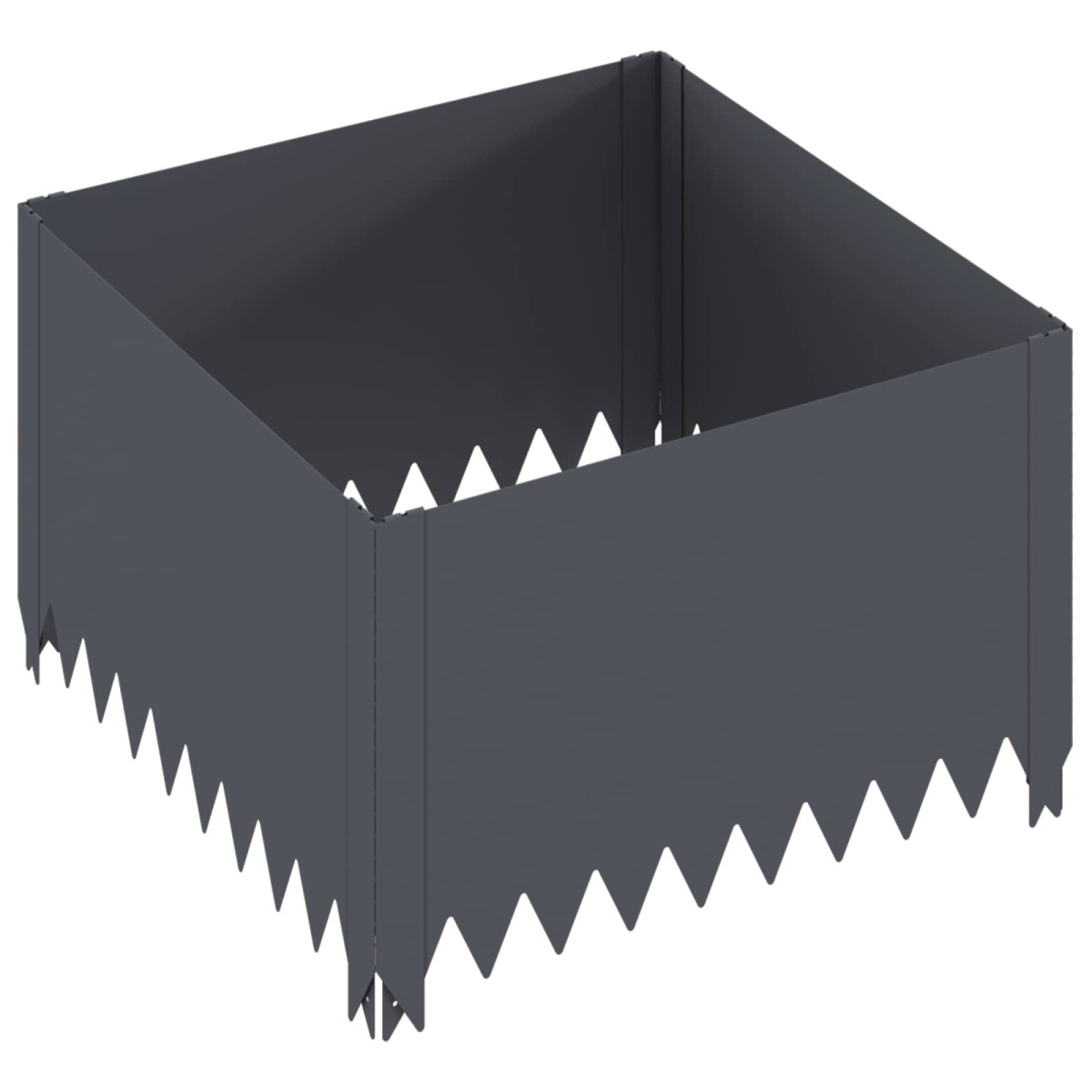vidaXL Περίγραμμα γκαζόν 4 τμχ. 60 x 60 x 35 cm Ατσάλι Ανθρακί