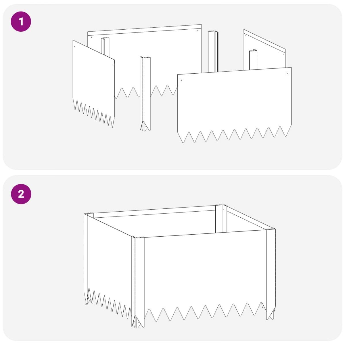 vidaXL Περίγραμμα γκαζόν 60 x 60 x 35 cm Ατσάλι Ασημί