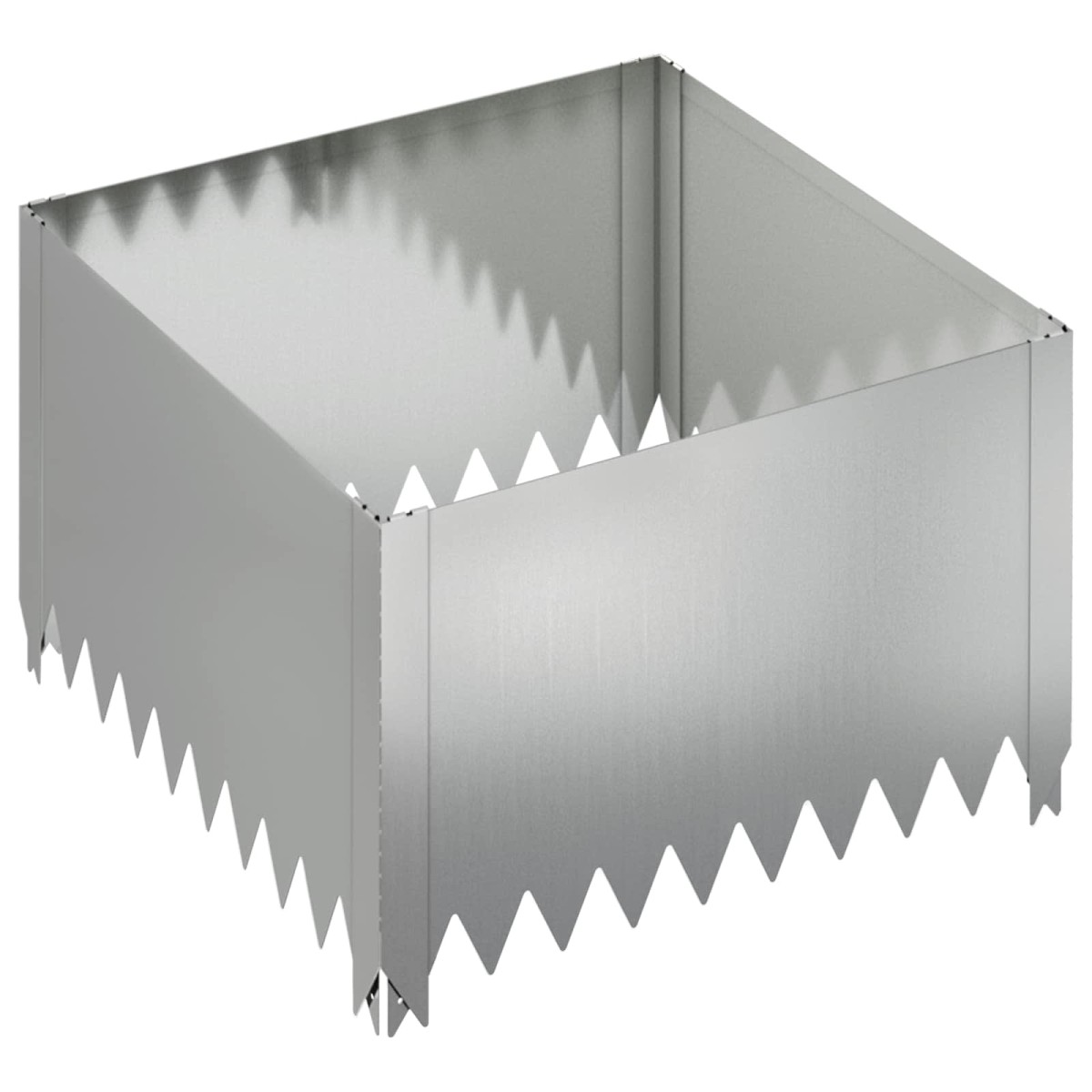 vidaXL Περίγραμμα γκαζόν 4 τμχ. 60 x 60 x 35 cm Ατσάλι Ασημί
