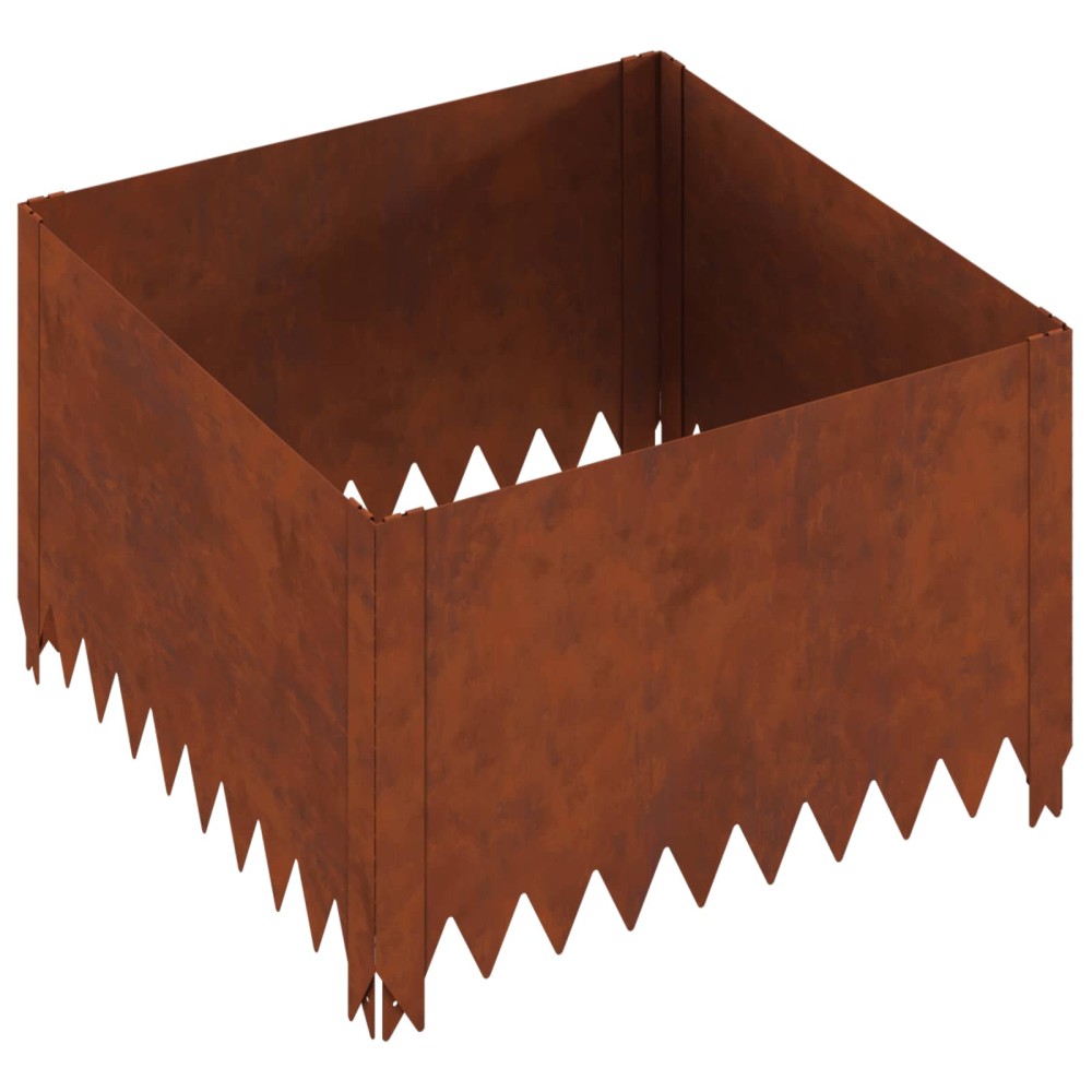 vidaXL Περίγραμμα γκαζόν 60 x 60 x 35 cm Ατσάλι Σκ rusty