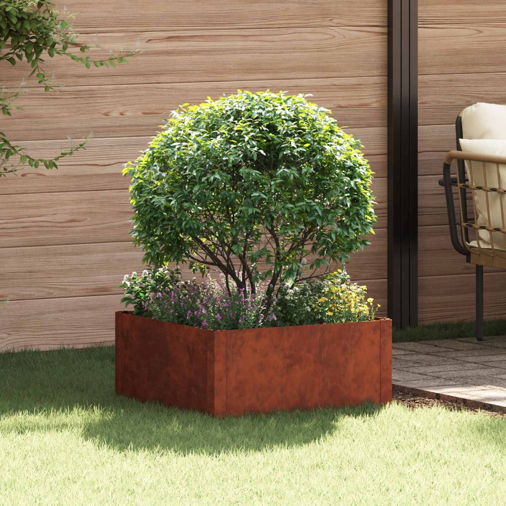 vidaXL Περίγραμμα γκαζόν 60 x 60 x 35 cm Ατσάλι Σκ rusty