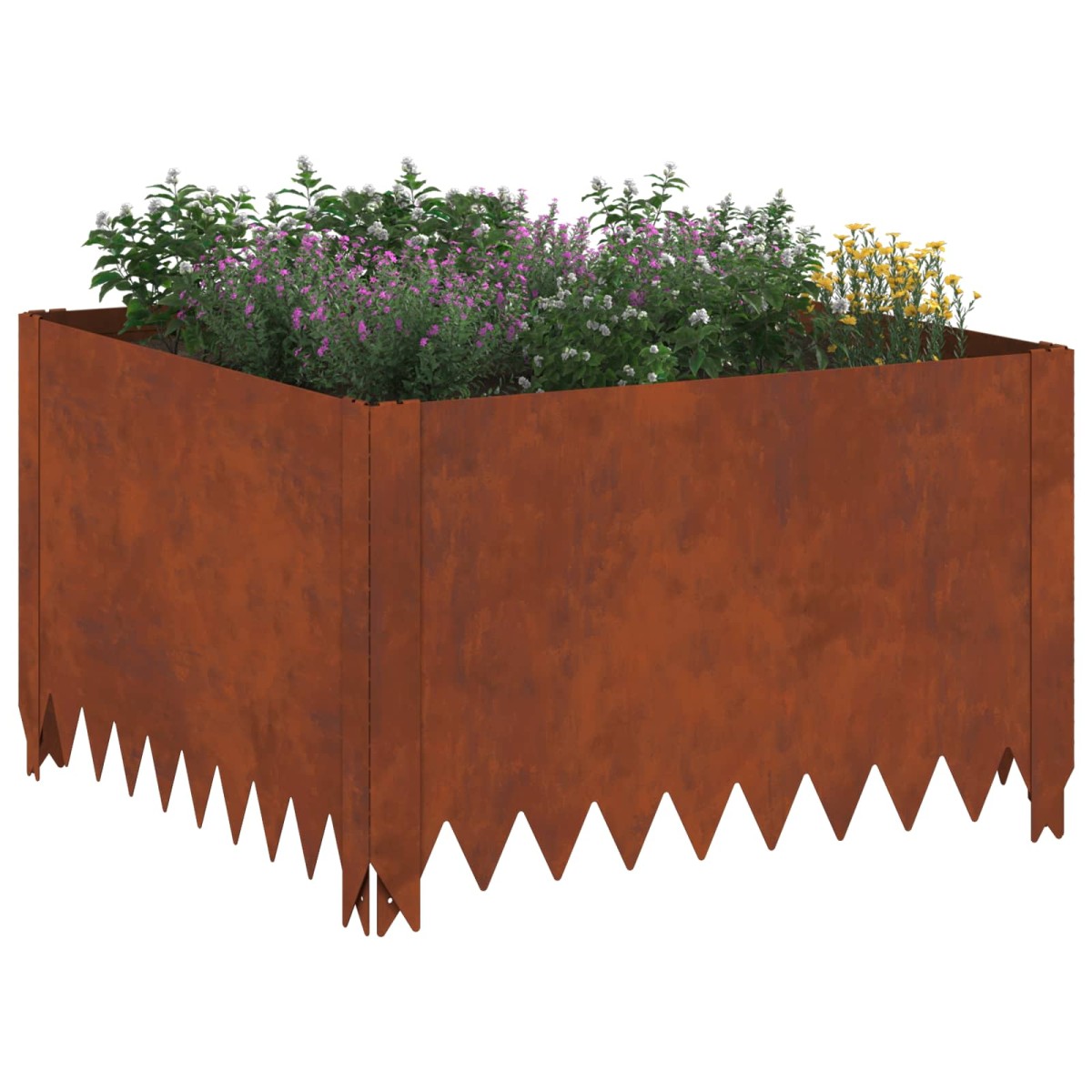 vidaXL Περίγραμμα γκαζόν 60 x 60 x 35 cm Ατσάλι Σκ rusty