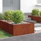 vidaXL Περίγραμμα γκαζόν 4 τμχ. 60 x 60 x 35 cm Ατσάλι Σκ rusty