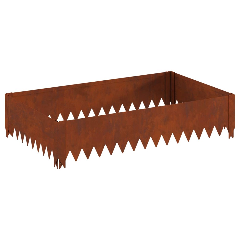 vidaXL Περίγραμμα γκαζόν 100 x 60 x 20 εκ. Ατσάλι Σκ rusty