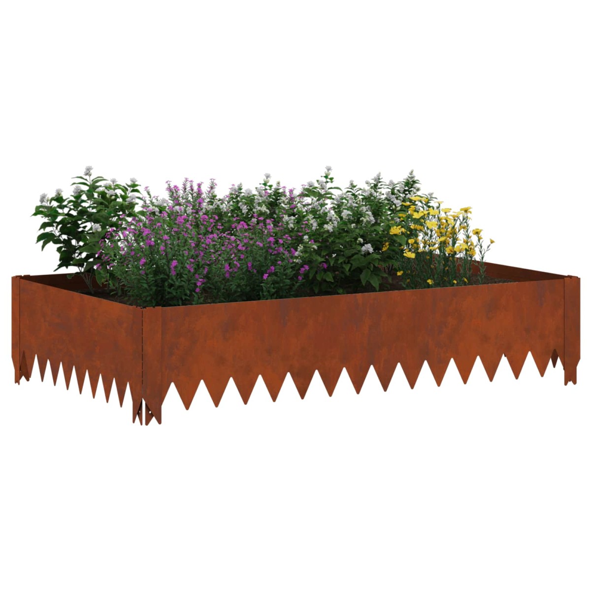 vidaXL Περίγραμμα γκαζόν 4 τμχ. 100 x 60 x 20 εκ. Ατσάλι Σκ rusty