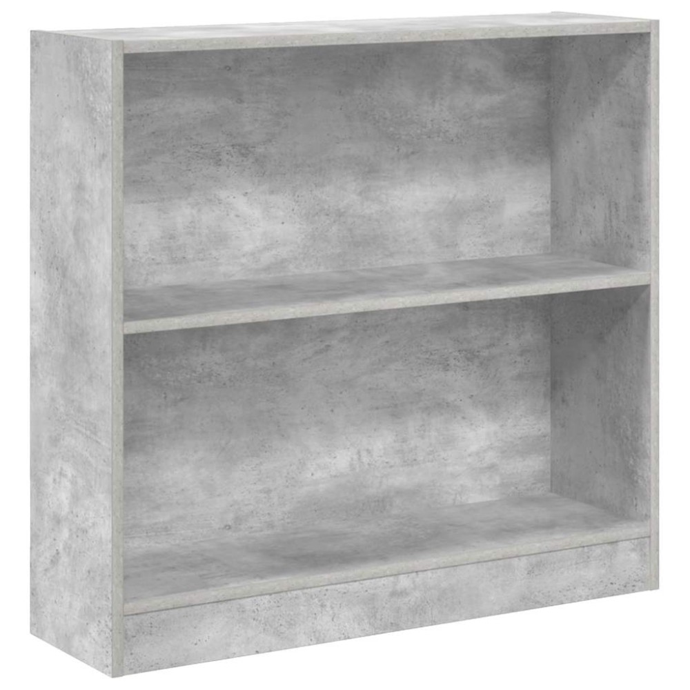 vidaXL Βιβλιοθήκη Γκρι του Σκυροδέματος 80 x 24 x 75 εκ. Μοριοσανίδα