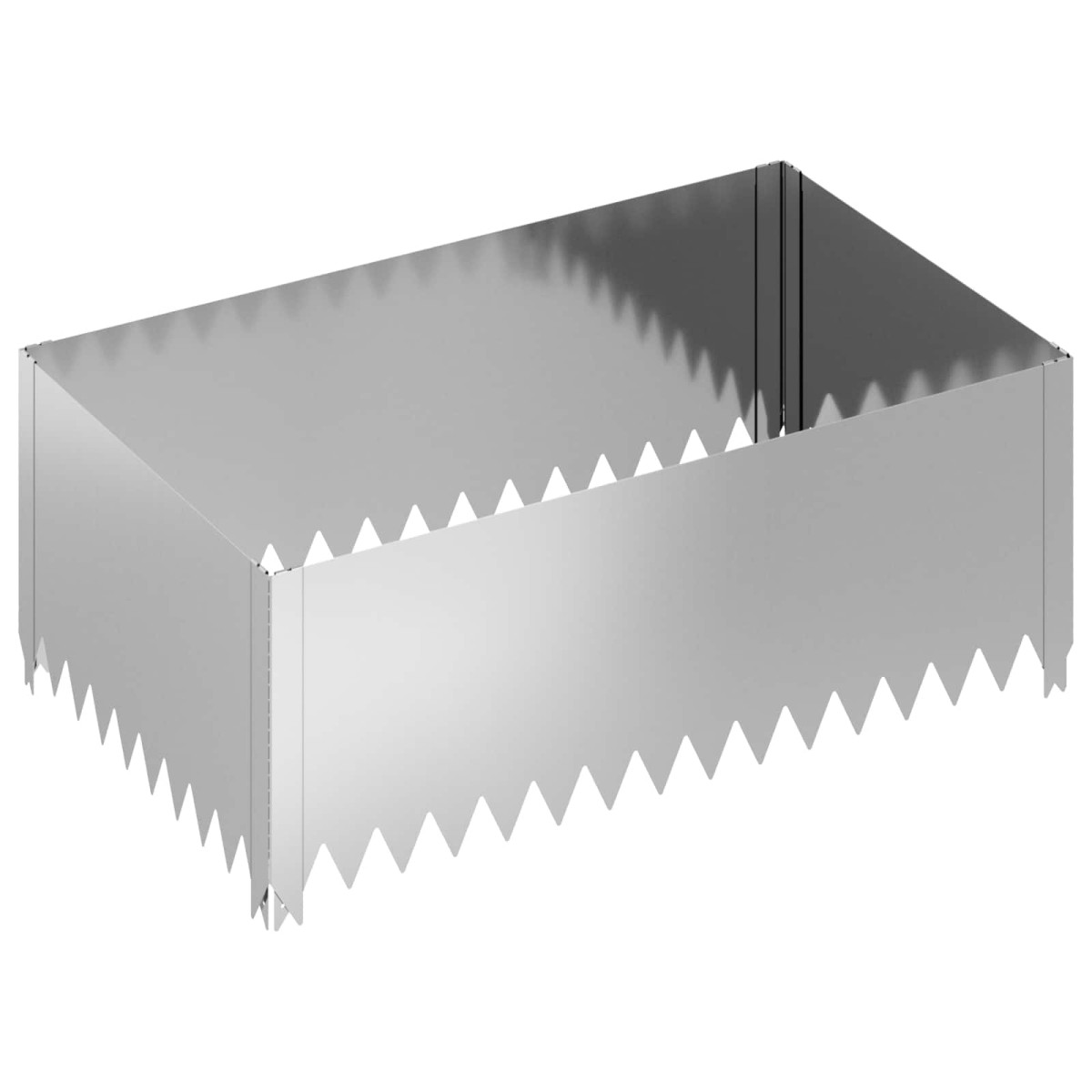 vidaXL Περίγραμμα γκαζόν 4 τμχ. 100 x 60 x 35 cm Ατσάλι Ασημί