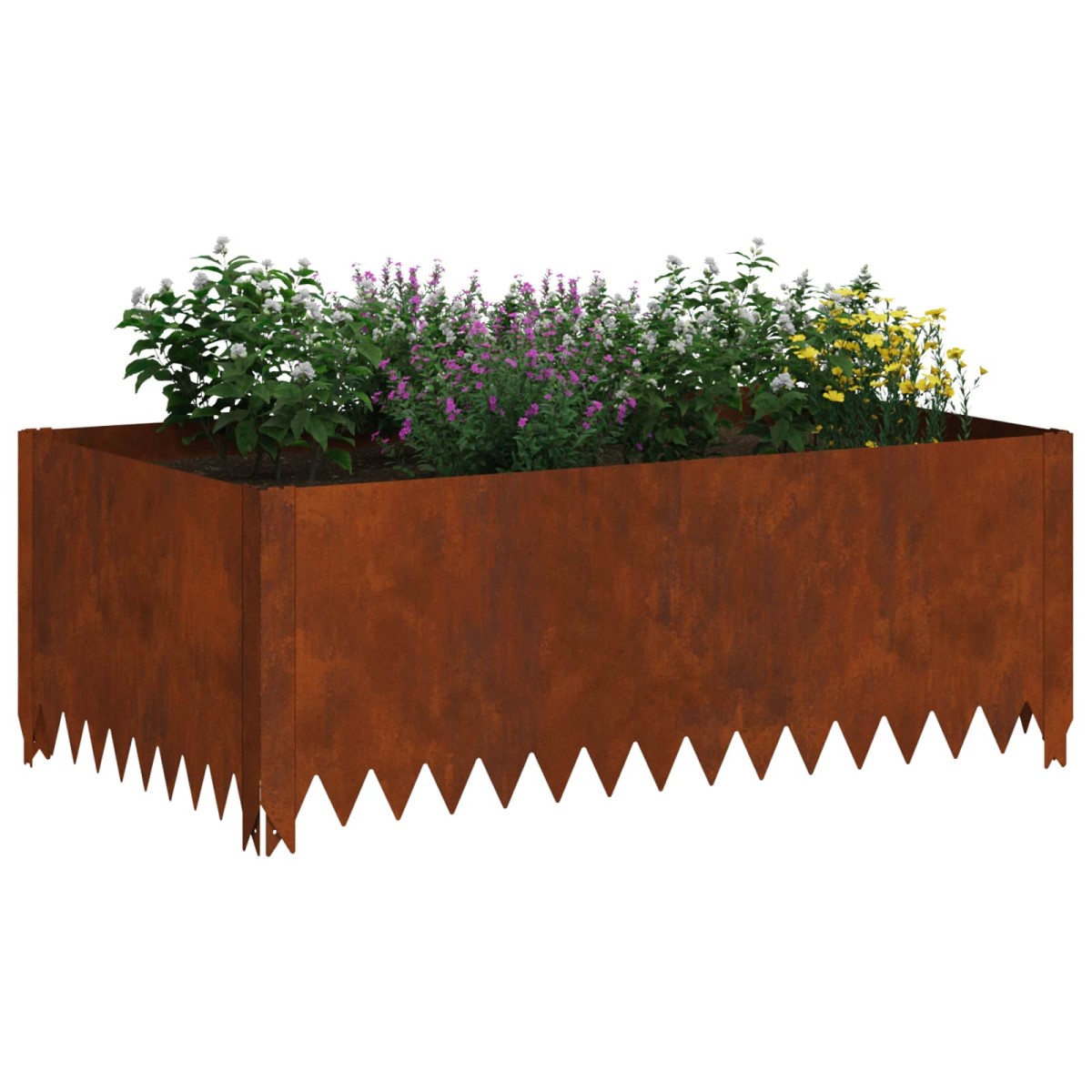 vidaXL Περίγραμμα γκαζόν 100 x 60 x 35 cm Ατσάλι Σκ rusty
