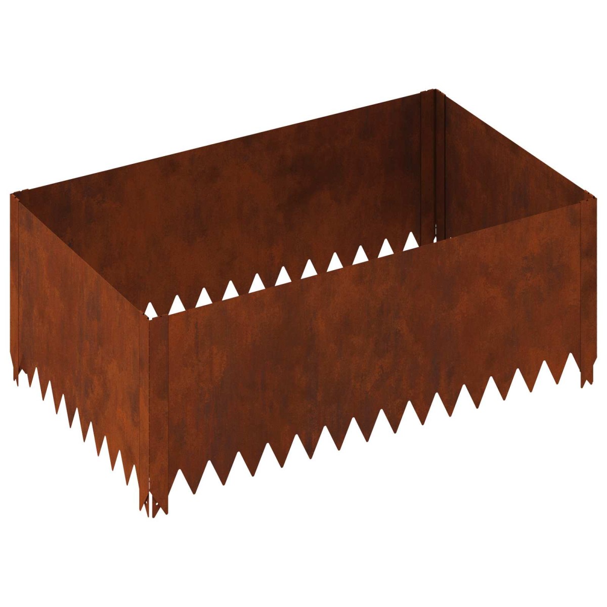 vidaXL Περίγραμμα γκαζόν 4 τμχ. 100 x 60 x 35 cm Ατσάλι Σκ rusty
