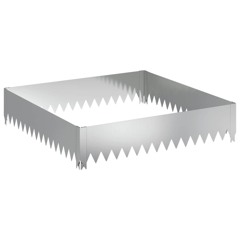 vidaXL Περίγραμμα γκαζόν 100 x 100 x 20 cm Ατσάλι Ασημί