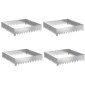 vidaXL Περίγραμμα γκαζόν 4 τμχ. 100 x 100 x 20 cm Ατσάλι Ασημί