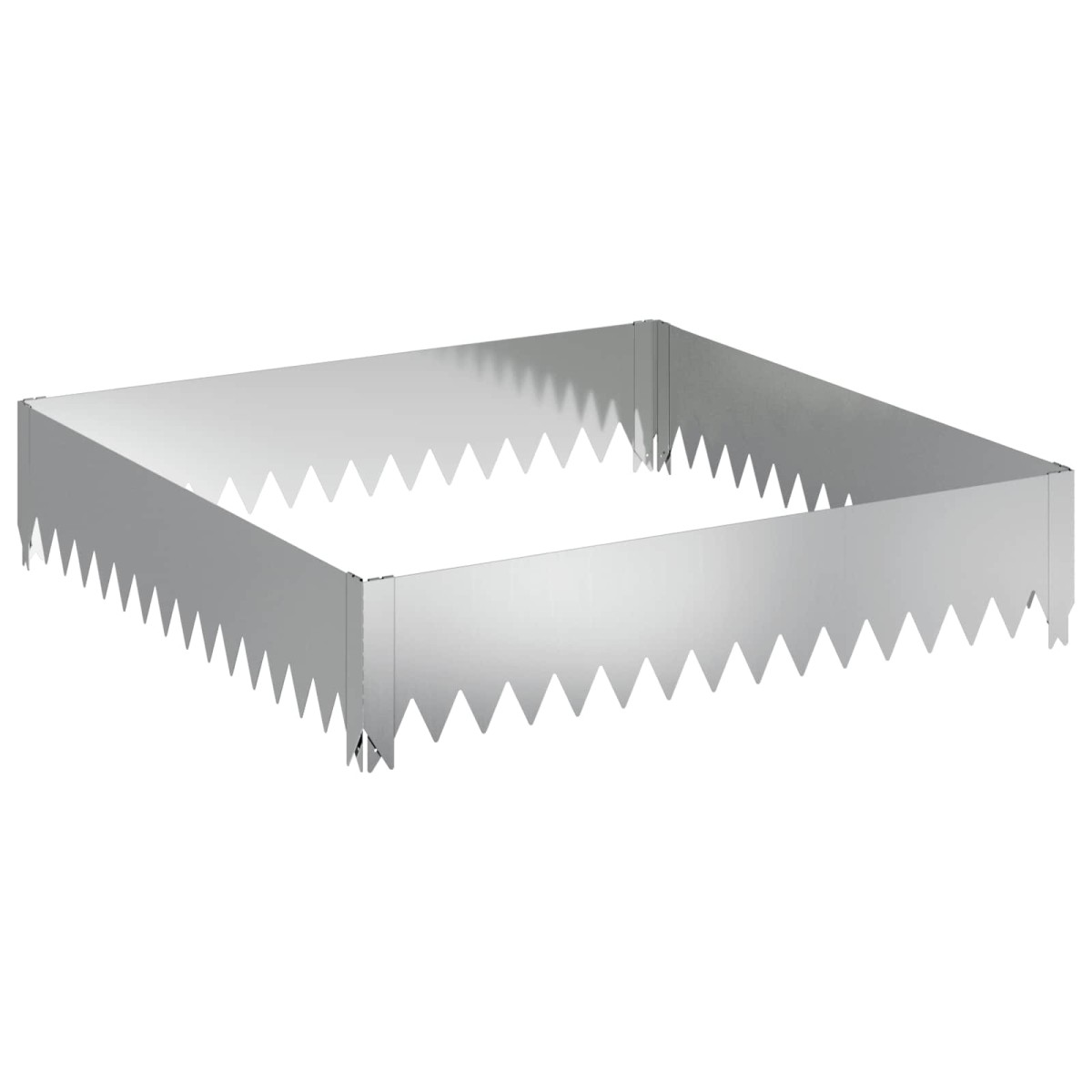 vidaXL Περίγραμμα γκαζόν 4 τμχ. 100 x 100 x 20 cm Ατσάλι Ασημί
