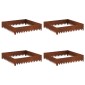 vidaXL Περίγραμμα γκαζόν 4 τμχ. 100 x 100 x 20 cm Ατσάλι Σκ rusty