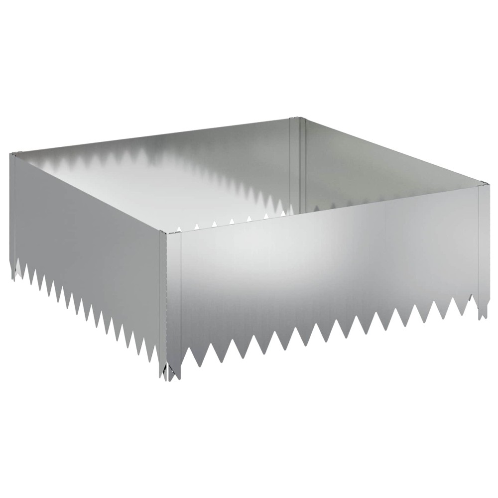 vidaXL Περίγραμμα γκαζόν 100 x 100 x 35 cm Ατσάλι Ασημί