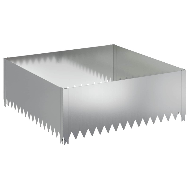 vidaXL Περίγραμμα γκαζόν 100 x 100 x 35 cm Ατσάλι Ασημί