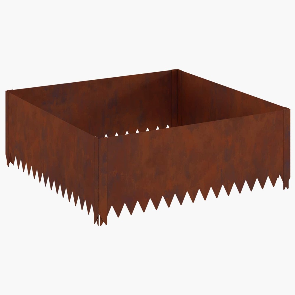 vidaXL Περίγραμμα γκαζόν 100 x 100 x 35 cm Ατσάλι Σκ rusty