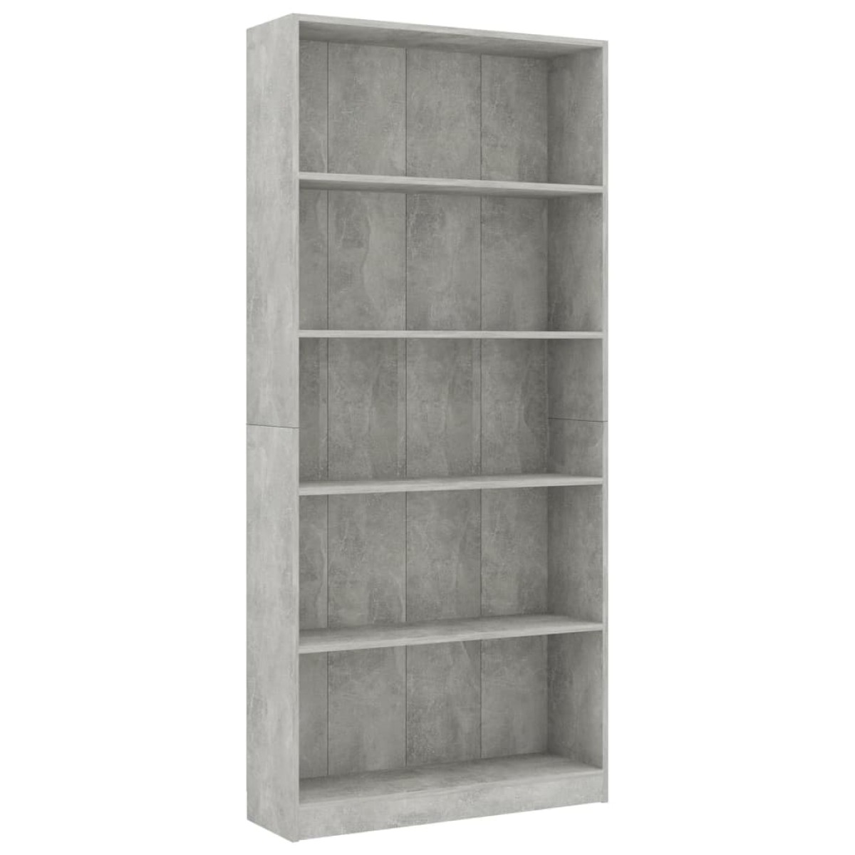 vidaXL Βιβλιοθήκη 5 Ράφια Γκρι Σκυροδέματος 80x24x175 εκ. Μοριοσανίδα