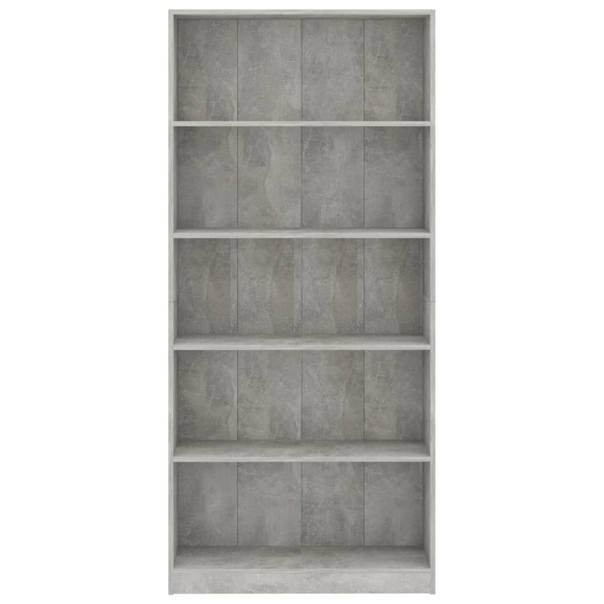 vidaXL Βιβλιοθήκη 5 Ράφια Γκρι Σκυροδέματος 80x24x175 εκ. Μοριοσανίδα