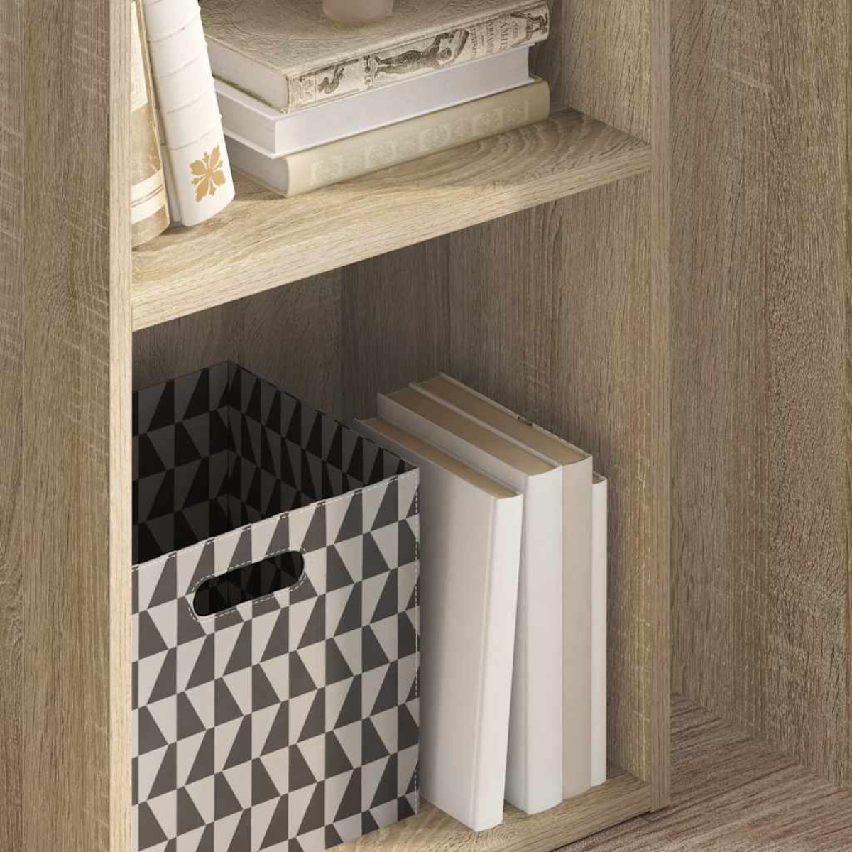 vidaXL Βιβλιοθήκη με 2 Ράφια Sonoma Δρυς 40x30x76,5 εκ. Μοριοσανίδα