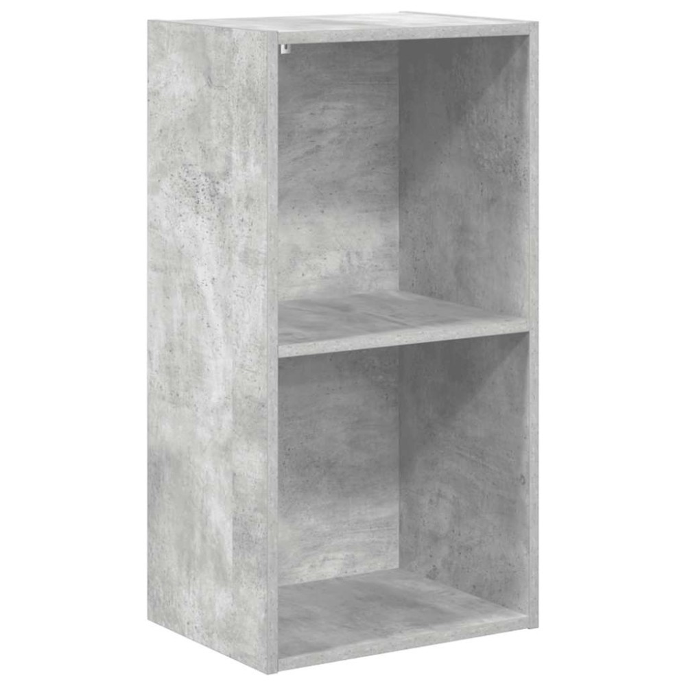 vidaXL Βιβλιοθήκη με 2 Ράφια Γκρι Σκυροδεμ. 40x30x76,5 εκ. Μοριοσανίδα