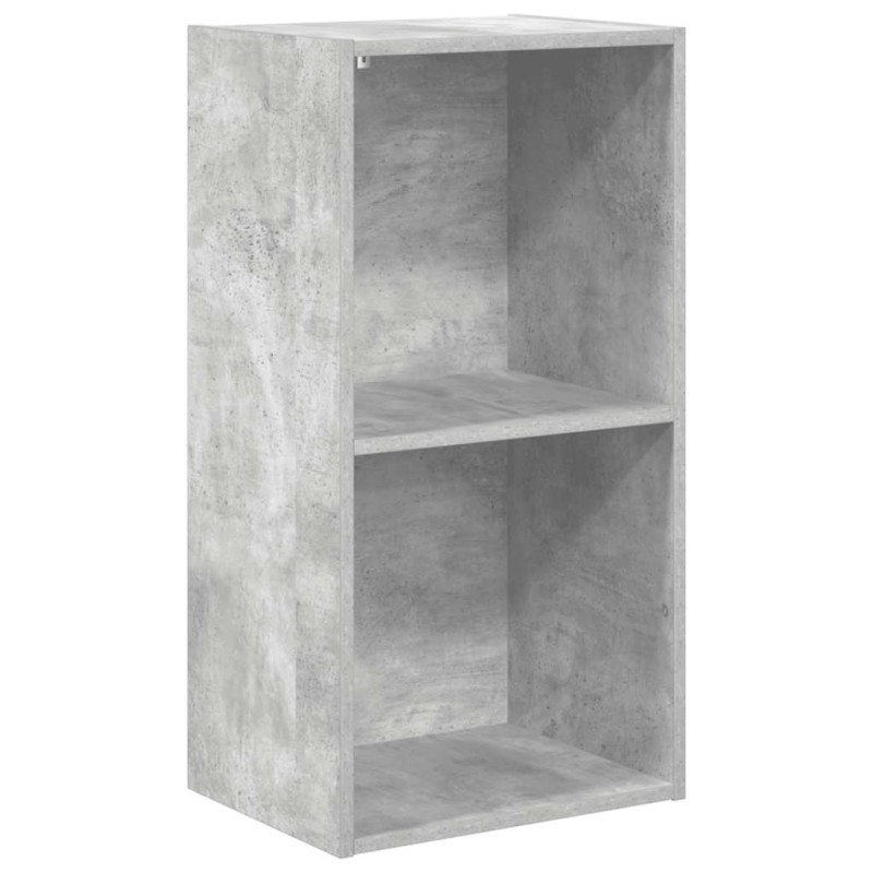 vidaXL Βιβλιοθήκη με 2 Ράφια Γκρι Σκυροδεμ. 40x30x76,5 εκ. Μοριοσανίδα