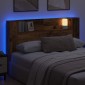 vidaXL Κεφαλάρι αποθήκευσης με LED Παλαιωμένο ξύλο 160 cm