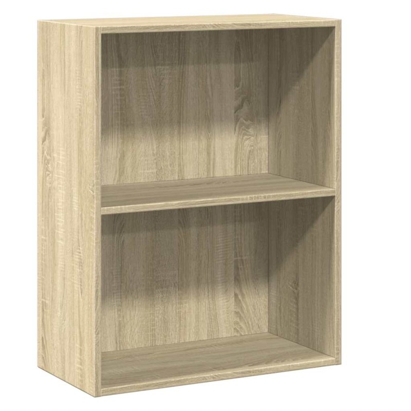vidaXL Βιβλιοθήκη με 2 Ράφια Sonoma Δρυς 60x30x76,5 εκ. Μοριοσανίδα