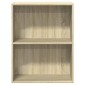 vidaXL Βιβλιοθήκη με 2 Ράφια Sonoma Δρυς 60x30x76,5 εκ. Μοριοσανίδα