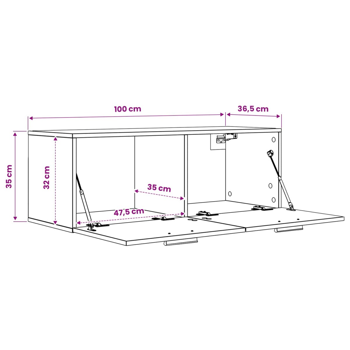 vidaXL Ντουλάπα Τοίχου Μαύρη δρυς 100 x 36,5 x 35 cm