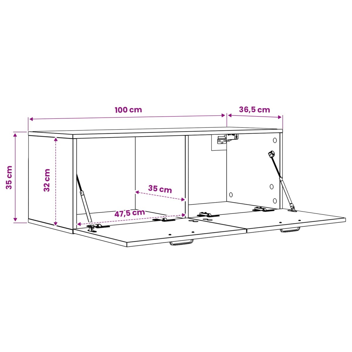 vidaXL Ντουλάπα Τοίχου Παλαιωμένο ξύλο 100 x 36,5 x 35 cm