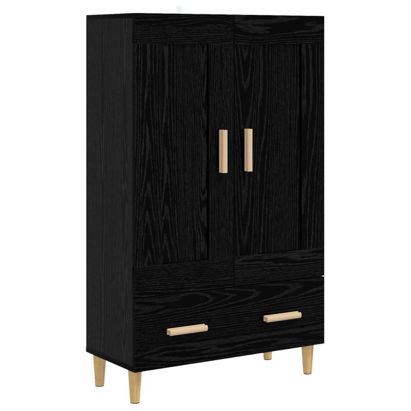 vidaXL Highboard Μαύρη Δρυς 70 x 31 x 115 εκ Επεξεργασμένο Ξύλο
