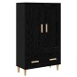 vidaXL Highboard Μαύρη Δρυς 70 x 31 x 115 εκ Επεξεργασμένο Ξύλο